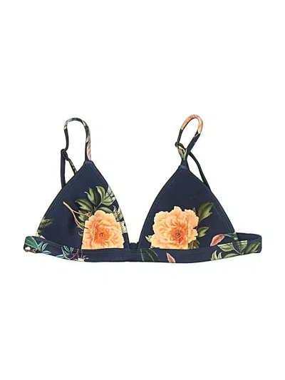 Pre-owned Triangl Swimsuit Top Blue Floral Pattern Swimwear