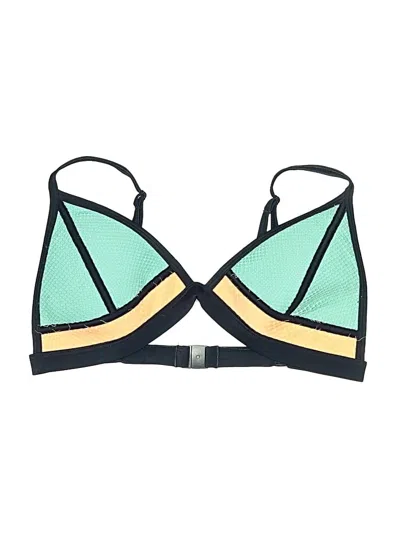 Pre-owned Triangl Swimsuit Top Green Graphic Pattern Swimwear