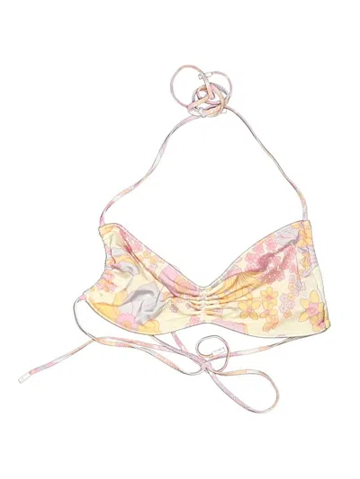 Pre-owned Triangl Swimsuit Top Yellow Paisley Pattern Swimwear