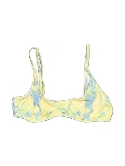 Pre-owned Triangl Swimsuit Top Yellow Print Pattern Swimwear