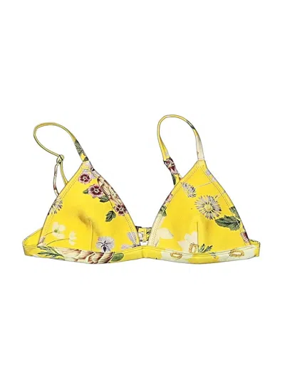 Pre-owned Triangl Swimsuit Top Yellow Print Pattern Swimwear