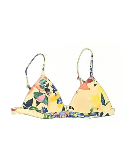 Pre-owned Triangl Swimsuit Top Yellow Print Pattern Swimwear