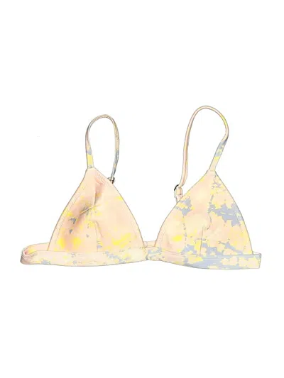 Pre-owned Triangl Swimsuit Top Yellow Tie-dye Pattern Swimwear