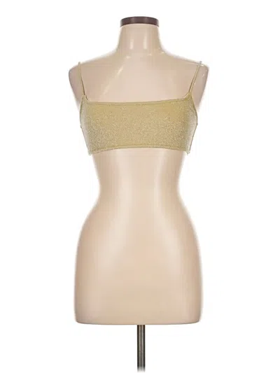 Pre-owned Triangl Tube Top Gold Strapless Neckline Tops