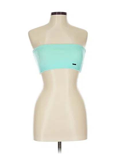 Pre-owned Triangl Tube Top Teal Strapless Neckline Tops