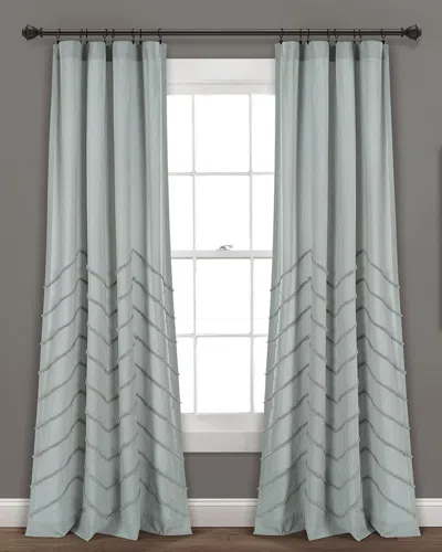 Triangle Home Chenille Chevron Window Curtain Panels In Blue