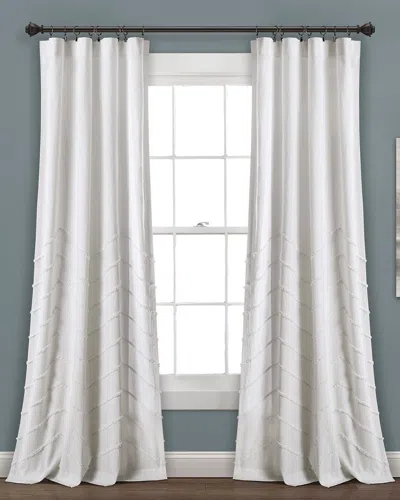 Triangle Home Chenille Chevron Window Curtain Panels In White
