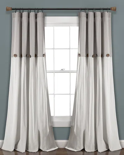 Triangle Home Linen Button Window Curtain Panel