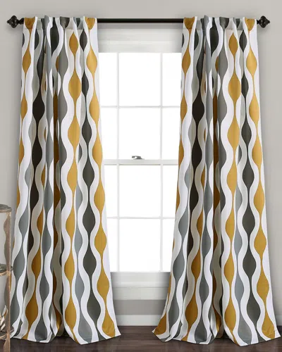 Triangle Home Mid Century Geo Room Darkening Window Curtain Panels In Multi