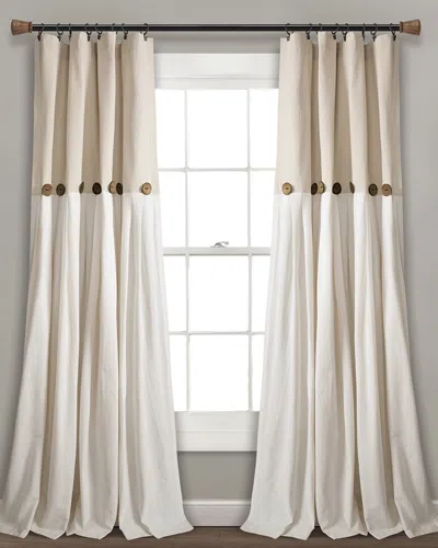 Triangle Home Single Linen Button Window Curtain Panels
