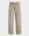 Triarchy Birkin Chap Mid-rise Straight-leg Jeans In Crystallized Hunter Green