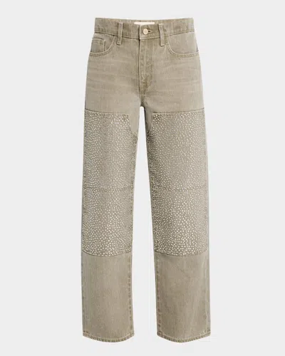 Triarchy Birkin Chap Mid-rise Straight-leg Jeans In Crystallized Hunter Green