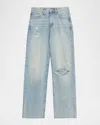 Triarchy Birkin Distressed Mid-rise Jeans In Blue