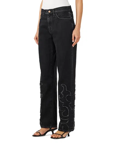 Triarchy Birkin Mid Rise Straight Jeans In Ranchero Noir In Black