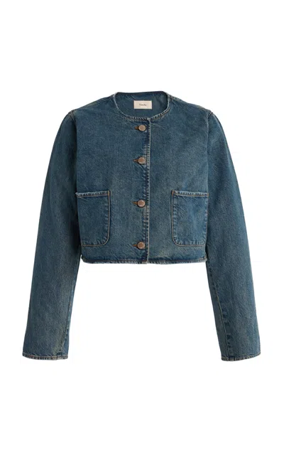 TRIARCHY CELESTE CROPPED DENIM SUIT JACKET