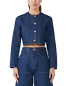 Triarchy Celeste Cropped Suit Jacket In Blue