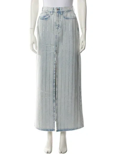 Pre-owned Triarchy Crystal Embellishments Long Skirt In Blue