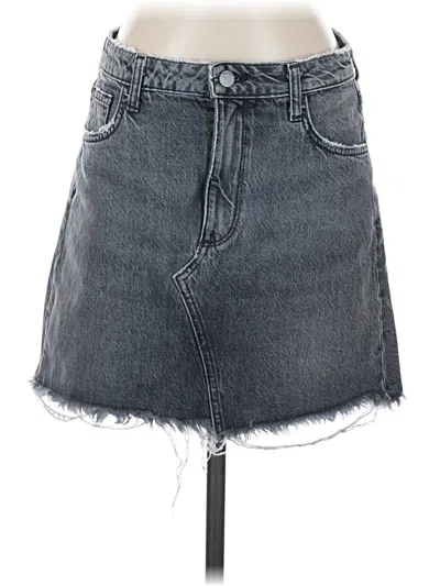 Pre-owned Triarchy Denim Skirt In Gray