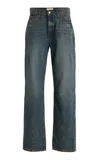 Triarchy Goldie Mid-rise Darted Straight-leg Jeans In Blue