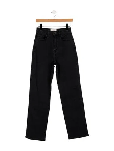 Pre-owned Triarchy High-rise Straight Leg Jeans In Black