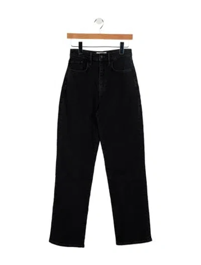 Pre-owned Triarchy High-rise Straight Leg Jeans In Black