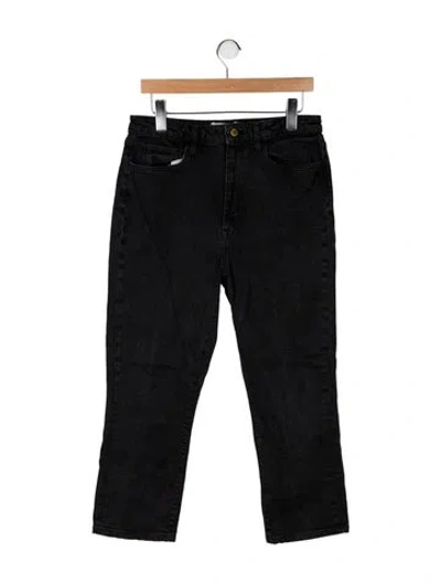 Pre-owned Triarchy High-rise Straight Leg Jeans In Black