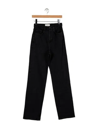 Pre-owned Triarchy High-rise Straight Leg Jeans In Black