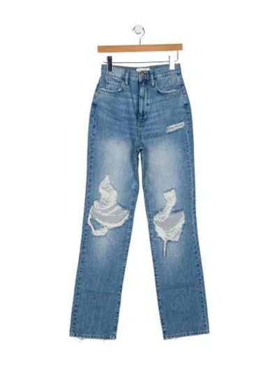 Pre-owned Triarchy High-rise Straight Leg Jeans In Blue