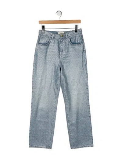 Pre-owned Triarchy High-rise Straight Leg Jeans In Blue