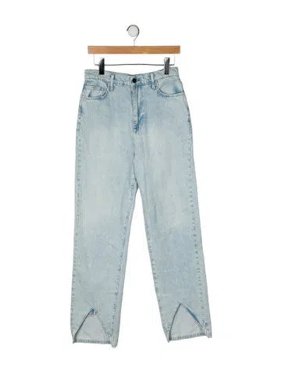 Pre-owned Triarchy High-rise Straight Leg Jeans In Blue