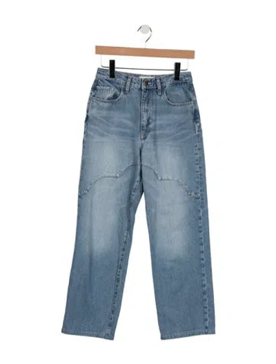 Pre-owned Triarchy High-rise Straight Leg Jeans In Blue