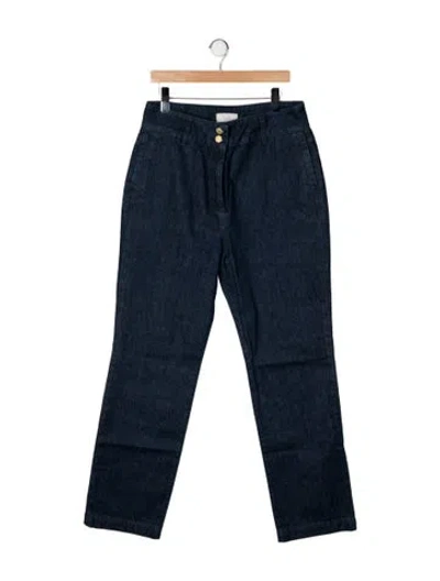 Pre-owned Triarchy High-rise Straight Leg Jeans In Blue