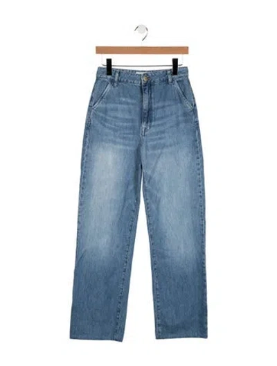 Pre-owned Triarchy High-rise Straight Leg Jeans In Blue