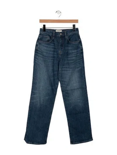 Pre-owned Triarchy High-rise Straight Leg Jeans In Blue