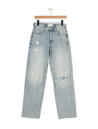 Pre-owned Triarchy High-rise Straight Leg Jeans In Blue