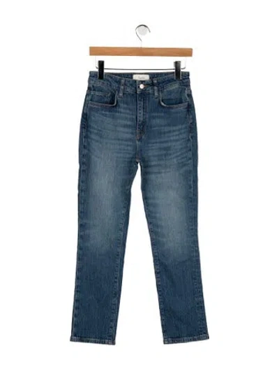 Pre-owned Triarchy High-rise Straight Leg Jeans In Blue