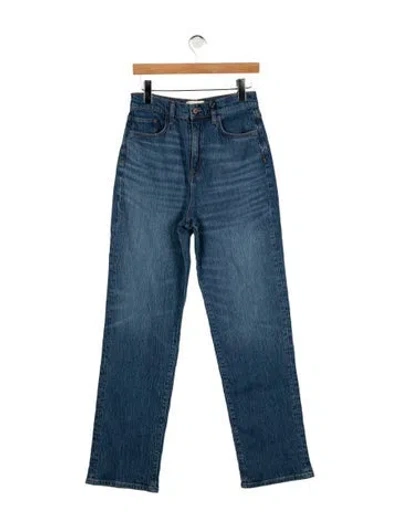 Pre-owned Triarchy High-rise Straight Leg Jeans In Blue
