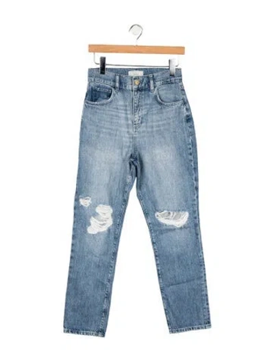 Pre-owned Triarchy High-rise Straight Leg Jeans In Blue