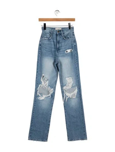 Pre-owned Triarchy High-rise Straight Leg Jeans In Blue