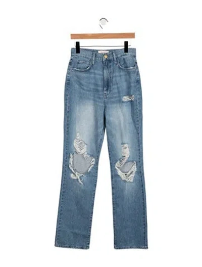 Pre-owned Triarchy High-rise Straight Leg Jeans In Blue