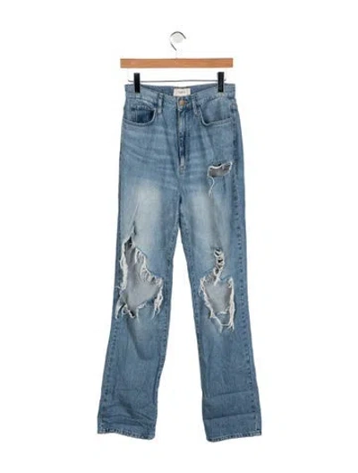 Pre-owned Triarchy High-rise Straight Leg Jeans In Blue