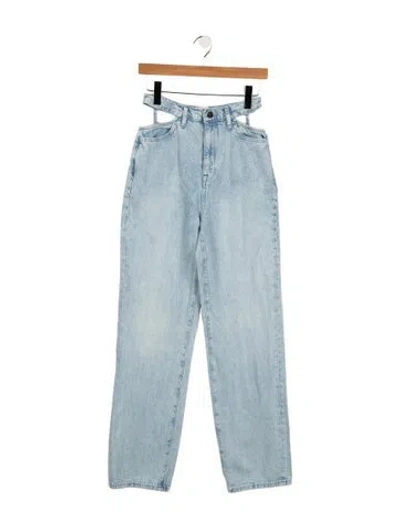 Pre-owned Triarchy High-rise Straight Leg Jeans In Blue