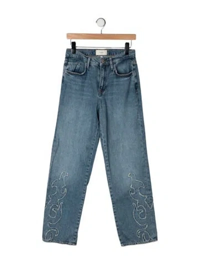 Pre-owned Triarchy High-rise Straight Leg Jeans In Blue