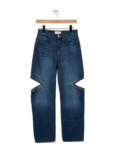 Pre-owned Triarchy High-rise Straight Leg Jeans In Blue