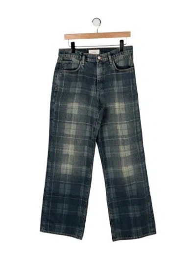 Pre-owned Triarchy High-rise Straight Leg Jeans In Green