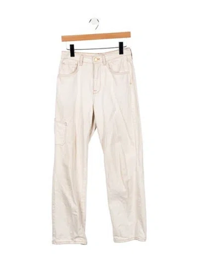 Pre-owned Triarchy High-rise Straight Leg Jeans In Neutral