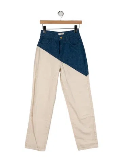 Pre-owned Triarchy High-rise Straight Leg Jeans In Neutral