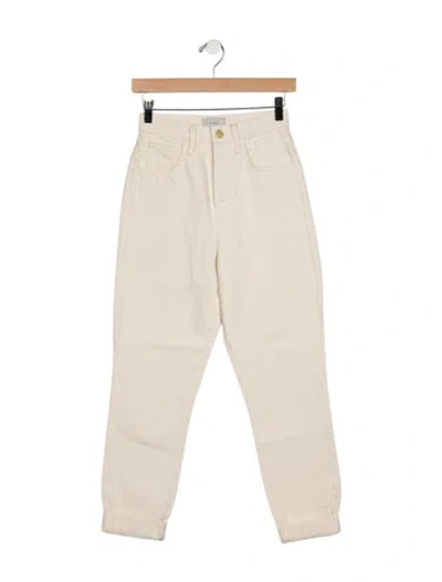 Pre-owned Triarchy High-rise Straight Leg Jeans In White