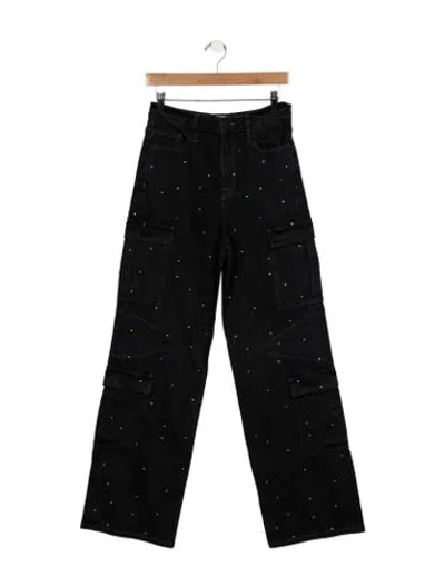 Pre-owned Triarchy High-rise Wide Leg Jeans In Black