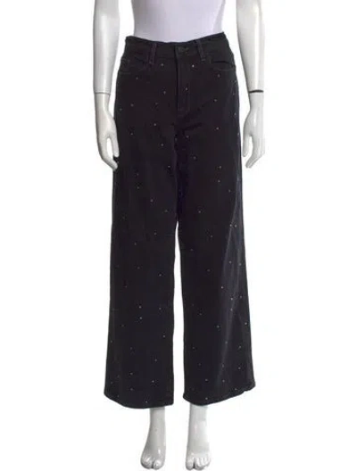 Pre-owned Triarchy High-rise Wide Leg Jeans In Black